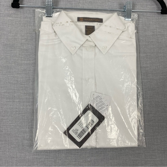 Harrington White Uniform Dress Shirt Top Cotton Button Down NEW XS - Picture 1 of 6